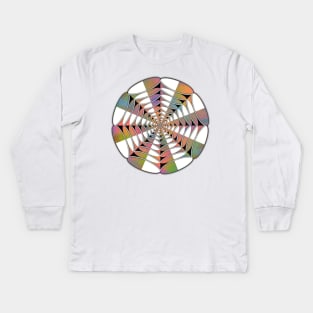 Radio Wave Mandala - Intricate Digital Illustration, Colorful Vibrant and Eye-catching Design, Perfect gift idea for printing on shirts, wall art, home decor, stationary, phone cases and more. Kids Long Sleeve T-Shirt